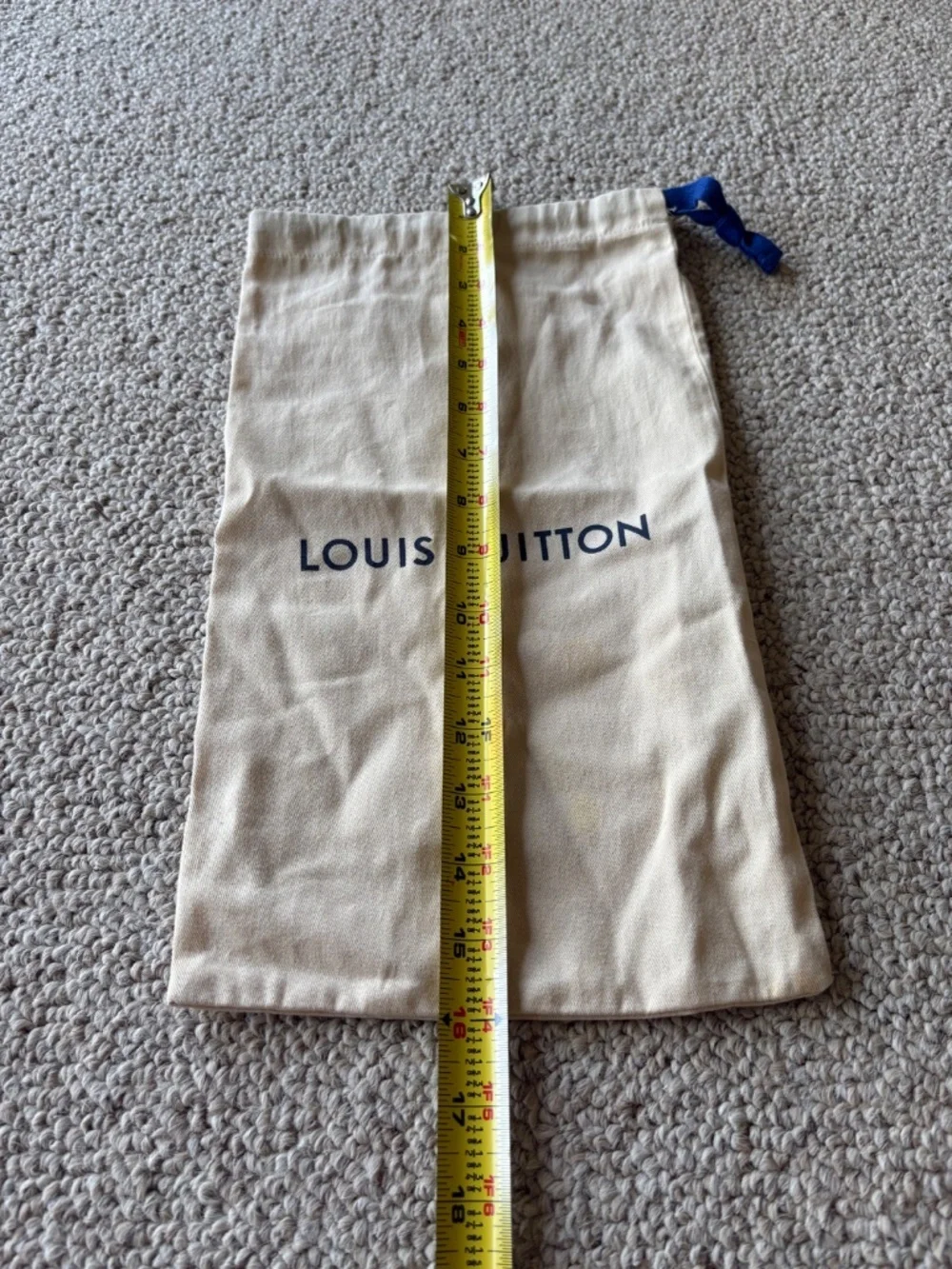 Louis Vuitton Drawstring Dust Bag 9x16 Cotton Storage LV Authentic